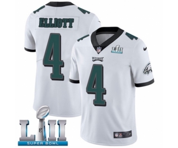 Men's Nike Philadelphia Eagles #4 Jake Elliott White Vapor Untouchable Limited Player Super Bowl LII NFL Jersey