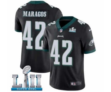 Men's Nike Philadelphia Eagles #42 Chris Maragos Black Alternate Vapor Untouchable Limited Player Super Bowl LII NFL Jersey