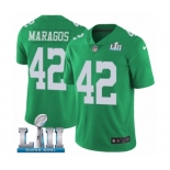 Men's Nike Philadelphia Eagles #42 Chris Maragos Limited Green Rush Vapor Untouchable Super Bowl LII NFL Jersey