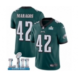 Men's Nike Philadelphia Eagles #42 Chris Maragos Midnight Green Team Color Vapor Untouchable Limited Player Super Bowl LII NFL Jersey