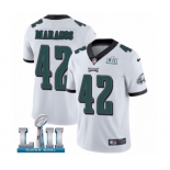 Men's Nike Philadelphia Eagles #42 Chris Maragos White Vapor Untouchable Limited Player Super Bowl LII NFL Jersey