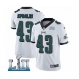 Men's Nike Philadelphia Eagles #43 Darren Sproles White Vapor Untouchable Limited Player Super Bowl LII NFL Jersey