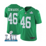 Men's Nike Philadelphia Eagles #46 Herman Edwards Limited Green Rush Vapor Untouchable Super Bowl LII NFL Jersey