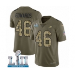 Men's Nike Philadelphia Eagles #46 Herman Edwards Limited Olive Camo 2017 Salute to Service Super Bowl LII NFL Jersey