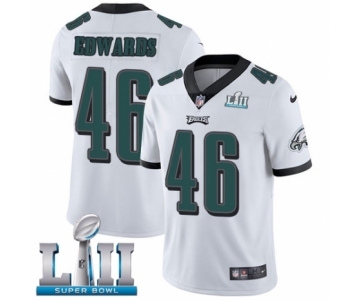 Men's Nike Philadelphia Eagles #46 Herman Edwards White Vapor Untouchable Limited Player Super Bowl LII NFL Jersey