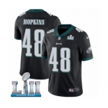 Men's Nike Philadelphia Eagles #48 Wes Hopkins Black Alternate Vapor Untouchable Limited Player Super Bowl LII NFL Jersey