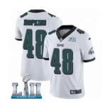 Men's Nike Philadelphia Eagles #48 Wes Hopkins White Vapor Untouchable Limited Player Super Bowl LII NFL Jersey