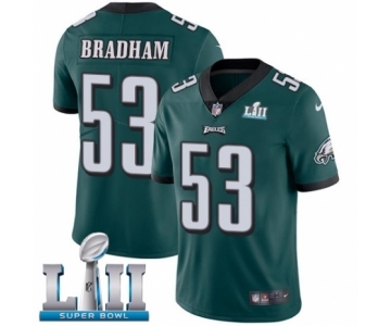 Men's Nike Philadelphia Eagles #53 Nigel Bradham Midnight Green Team Color Vapor Untouchable Limited Player Super Bowl LII NFL Jersey