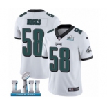 Men's Nike Philadelphia Eagles #58 Jordan Hicks White Vapor Untouchable Limited Player Super Bowl LII NFL Jersey