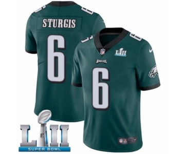 Men's Nike Philadelphia Eagles #6 Caleb Sturgis Midnight Green Team Color Vapor Untouchable Limited Player Super Bowl LII NFL Jersey