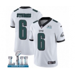 Men's Nike Philadelphia Eagles #6 Caleb Sturgis White Vapor Untouchable Limited Player Super Bowl LII NFL Jersey