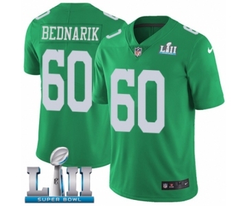 Men's Nike Philadelphia Eagles #60 Chuck Bednarik Limited Green Rush Vapor Untouchable Super Bowl LII NFL Jersey