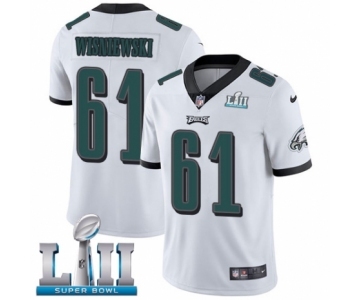 Men's Nike Philadelphia Eagles #61 Stefen Wisniewski White Vapor Untouchable Limited Player Super Bowl LII NFL Jersey