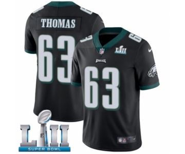 Men's Nike Philadelphia Eagles #63 Dallas Thomas Black Alternate Vapor Untouchable Limited Player Super Bowl LII NFL Jersey