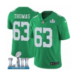 Men's Nike Philadelphia Eagles #63 Dallas Thomas Limited Green Rush Vapor Untouchable Super Bowl LII NFL Jersey