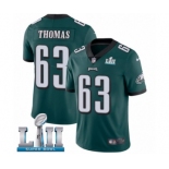 Men's Nike Philadelphia Eagles #63 Dallas Thomas Midnight Green Team Color Vapor Untouchable Limited Player Super Bowl LII NFL Jersey