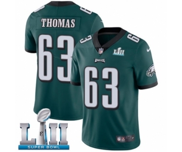 Men's Nike Philadelphia Eagles #63 Dallas Thomas Midnight Green Team Color Vapor Untouchable Limited Player Super Bowl LII NFL Jersey