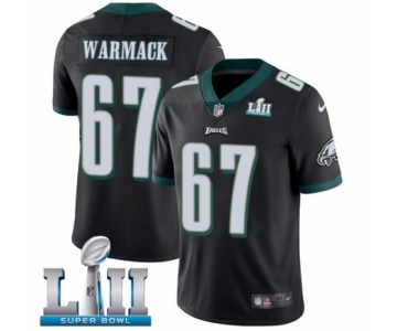 Men's Nike Philadelphia Eagles #67 Chance Warmack Black Alternate Vapor Untouchable Limited Player Super Bowl LII NFL Jersey