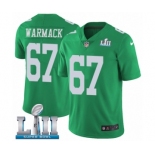 Men's Nike Philadelphia Eagles #67 Chance Warmack Limited Green Rush Vapor Untouchable Super Bowl LII NFL Jersey