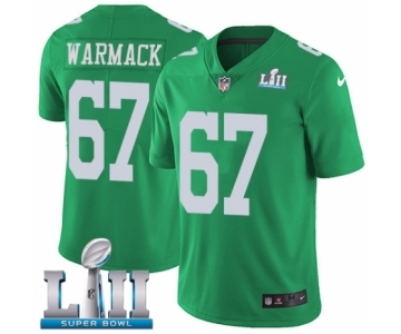 Men's Nike Philadelphia Eagles #67 Chance Warmack Limited Green Rush Vapor Untouchable Super Bowl LII NFL Jersey