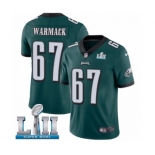 Men's Nike Philadelphia Eagles #67 Chance Warmack Midnight Green Team Color Vapor Untouchable Limited Player Super Bowl LII NFL Jersey