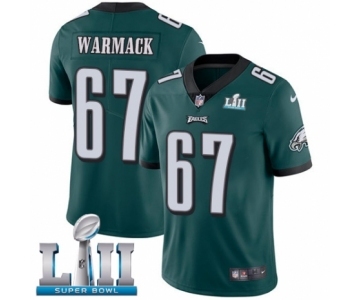 Men's Nike Philadelphia Eagles #67 Chance Warmack Midnight Green Team Color Vapor Untouchable Limited Player Super Bowl LII NFL Jersey