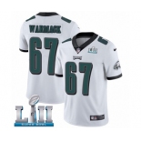 Men's Nike Philadelphia Eagles #67 Chance Warmack White Vapor Untouchable Limited Player Super Bowl LII NFL Jersey