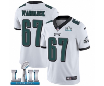 Men's Nike Philadelphia Eagles #67 Chance Warmack White Vapor Untouchable Limited Player Super Bowl LII NFL Jersey