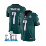 Men's Nike Philadelphia Eagles #7 Ron Jaworski Midnight Green Team Color Vapor Untouchable Limited Player Super Bowl LII NFL Jersey