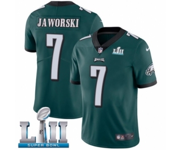 Men's Nike Philadelphia Eagles #7 Ron Jaworski Midnight Green Team Color Vapor Untouchable Limited Player Super Bowl LII NFL Jersey