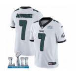 Men's Nike Philadelphia Eagles #7 Ron Jaworski White Vapor Untouchable Limited Player Super Bowl LII NFL Jersey