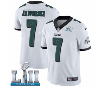 Men's Nike Philadelphia Eagles #7 Ron Jaworski White Vapor Untouchable Limited Player Super Bowl LII NFL Jersey