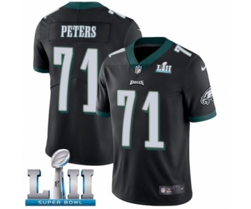 Men's Nike Philadelphia Eagles #71 Jason Peters Black Alternate Vapor Untouchable Limited Player Super Bowl LII NFL Jersey