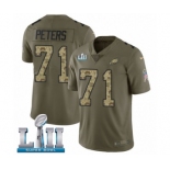 Men's Nike Philadelphia Eagles #71 Jason Peters Limited Olive Camo 2017 Salute to Service Super Bowl LII NFL Jersey