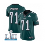 Men's Nike Philadelphia Eagles #71 Jason Peters Midnight Green Team Color Vapor Untouchable Limited Player Super Bowl LII NFL Jersey