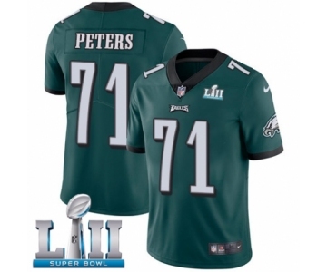 Men's Nike Philadelphia Eagles #71 Jason Peters Midnight Green Team Color Vapor Untouchable Limited Player Super Bowl LII NFL Jersey