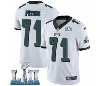 Men's Nike Philadelphia Eagles #71 Jason Peters White Vapor Untouchable Limited Player Super Bowl LII NFL Jersey