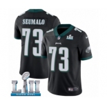 Men's Nike Philadelphia Eagles #73 Isaac Seumalo Black Alternate Vapor Untouchable Limited Player Super Bowl LII NFL Jersey