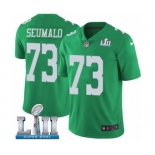 Men's Nike Philadelphia Eagles #73 Isaac Seumalo Limited Green Rush Vapor Untouchable Super Bowl LII NFL Jerse