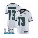 Men's Nike Philadelphia Eagles #73 Isaac Seumalo White Vapor Untouchable Limited Player Super Bowl LII NFL Jersey