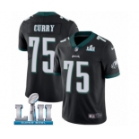 Men's Nike Philadelphia Eagles #75 Vinny Curry Black Alternate Vapor Untouchable Limited Player Super Bowl LII NFL Jersey