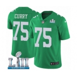 Men's Nike Philadelphia Eagles #75 Vinny Curry Limited Green Rush Vapor Untouchable Super Bowl LII NFL Jersey