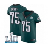 Men's Nike Philadelphia Eagles #75 Vinny Curry Midnight Green Team Color Vapor Untouchable Elite Player Super Bowl LII NFL Jersey