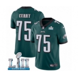 Men's Nike Philadelphia Eagles #75 Vinny Curry Midnight Green Team Color Vapor Untouchable Limited Player Super Bowl LII NFL Jersey