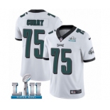 Men's Nike Philadelphia Eagles #75 Vinny Curry White Vapor Untouchable Limited Player Super Bowl LII NFL Jersey