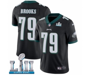 Men's Nike Philadelphia Eagles #79 Brandon Brooks Black Alternate Vapor Untouchable Limited Player Super Bowl LII NFL Jersey