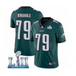 Men's Nike Philadelphia Eagles #79 Brandon Brooks Midnight Green Team Color Vapor Untouchable Limited Player Super Bowl LII NFL Jersey