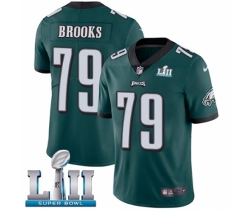 Men's Nike Philadelphia Eagles #79 Brandon Brooks Midnight Green Team Color Vapor Untouchable Limited Player Super Bowl LII NFL Jersey