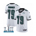 Men's Nike Philadelphia Eagles #79 Brandon Brooks White Vapor Untouchable Limited Player Super Bowl LII NFL Jersey