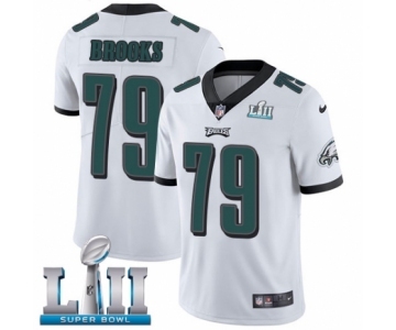 Men's Nike Philadelphia Eagles #79 Brandon Brooks White Vapor Untouchable Limited Player Super Bowl LII NFL Jersey